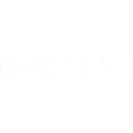Black 'DAILY SKIN' logo on a white background