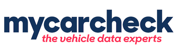 Mycarcheck logo with tagline 'the vehicle data experts' on a white background
