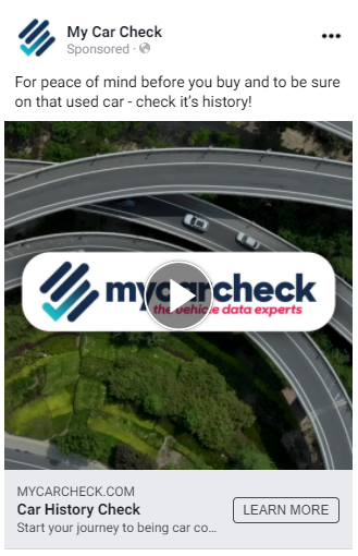 Paid Advertisement for My Car Check service through Gravytrain paid ads campaign with a road intersection 